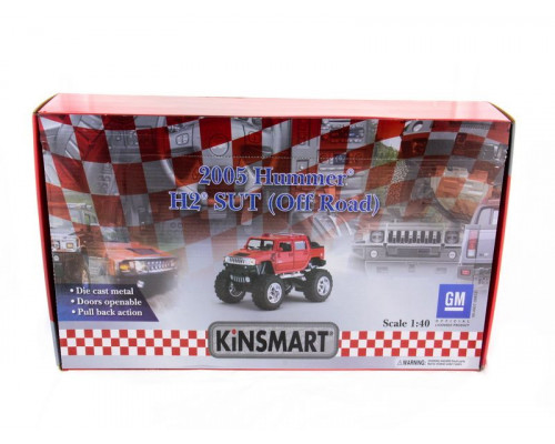 Машина Kinsmart 1:40 Haммer H2 (off road) инерция (1/12шт.) б/к