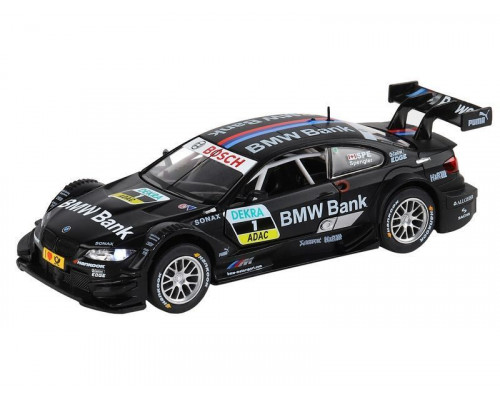 Машина АВТОПАНОРАМА BMW M3 DTM, черный, 1/32, свет, звук, инерция, в/к 17,5*13,5*9 см