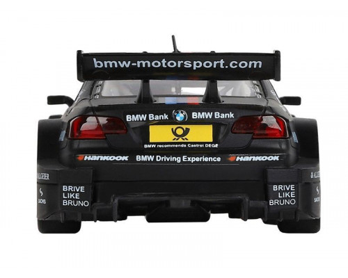 Машина АВТОПАНОРАМА BMW M3 DTM, черный, 1/32, свет, звук, инерция, в/к 17,5*13,5*9 см