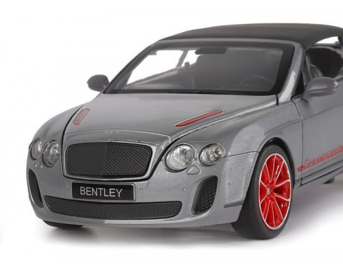 Машина АВТОПАНОРАМА Bentley Continental Supersports ISR, серый мет, 1/24, в/к 24,5*12,5*10,5 см