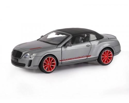 Машина АВТОПАНОРАМА Bentley Continental Supersports ISR, серый мет, 1/24, в/к 24,5*12,5*10,5 см