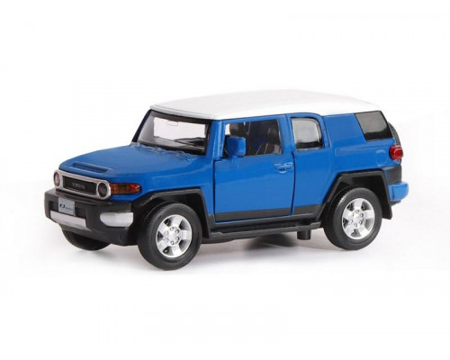 Машина АВТОПАНОРАМА Toyota FJ Cruiser, синий, 1/32, свет, звук, инерция, в/к 17,5*13,5*9 см