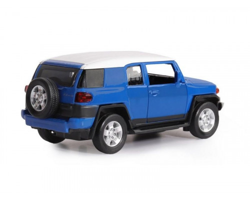 Машина АВТОПАНОРАМА Toyota FJ Cruiser, синий, 1/32, свет, звук, инерция, в/к 17,5*13,5*9 см