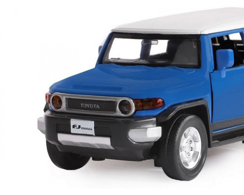 Машина АВТОПАНОРАМА Toyota FJ Cruiser, синий, 1/32, свет, звук, инерция, в/к 17,5*13,5*9 см