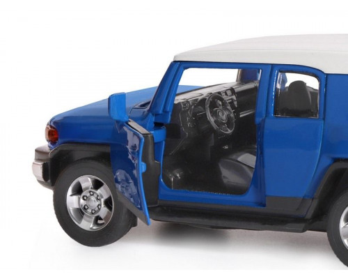 Машина АВТОПАНОРАМА Toyota FJ Cruiser, синий, 1/32, свет, звук, инерция, в/к 17,5*13,5*9 см