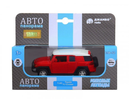 Машина АВТОПАНОРАМА Toyota FJ Cruiser, красный, 1/43, инерция, в/к 17,5*12,5*6,5 см