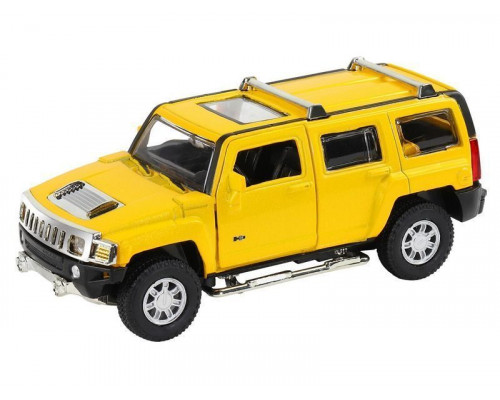 Машина АВТОПАНОРАМА Hummer H3, желтый, 1/32, свет, звук, инерция, в/к 17,5*13,5*9 см