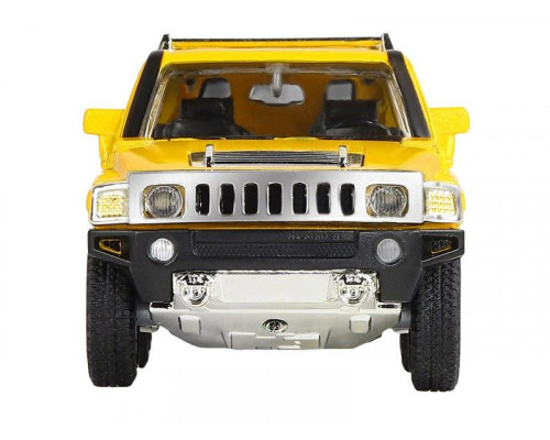 Машина АВТОПАНОРАМА Hummer H3, желтый, 1/32, свет, звук, инерция, в/к 17,5*13,5*9 см