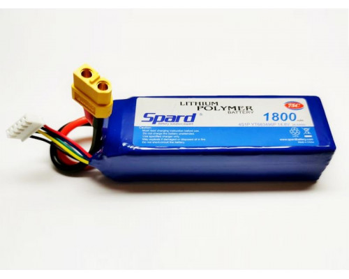 Аккумулятор Li-Po Spard 1800mAh, 14,8V, 75C, XT60