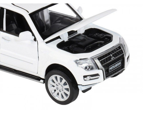 Машина АВТОПАНОРАМА Mitsubishi Pajero 4WD Tubro, белый, 1/33, свет, звук, в/к 17,5*13,5*9 см