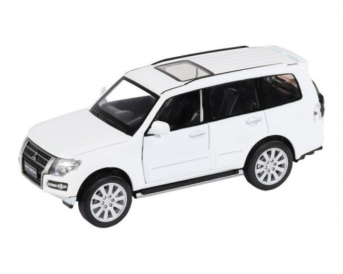 Машина АВТОПАНОРАМА Mitsubishi Pajero 4WD Tubro, белый, 1/33, свет, звук, в/к 17,5*13,5*9 см