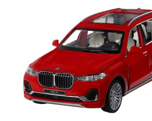 Машина АВТОПАНОРАМА BMW X7, красный, 1/32, свет, звук, инерция, в/к 17,5*13,5*9 см