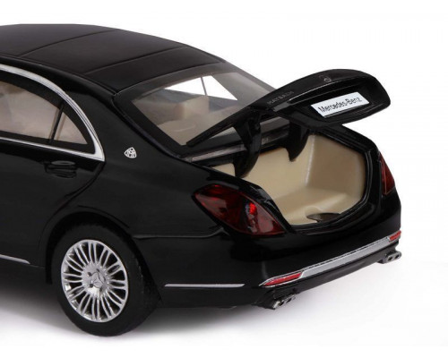 Машина АВТОПАНОРАМА Mercedes-Benz S600, черный, 1/32, свет, звук, инерция, в/к 17,5*13,5*9 см