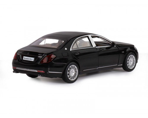 Машина АВТОПАНОРАМА Mercedes-Benz S600, черный, 1/32, свет, звук, инерция, в/к 17,5*13,5*9 см