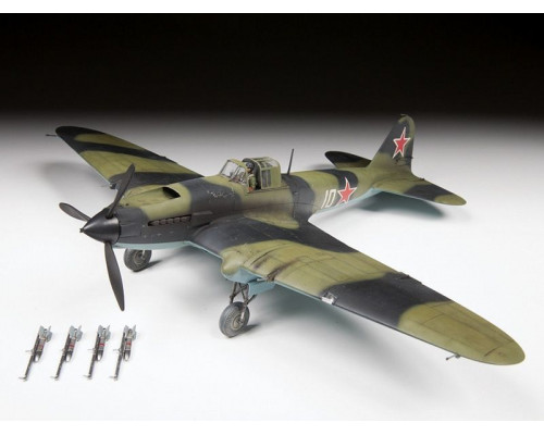 Сборная модель ZVEZDA Советский штурмовик Ил-2 обр. 1942 года, 1/48