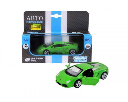 Машина АВТОПАНОРАМА Lamborghini Gallardo LP560-4, 1/43, зеленый, инерция, в/к 17,5*12,5*6,5 см