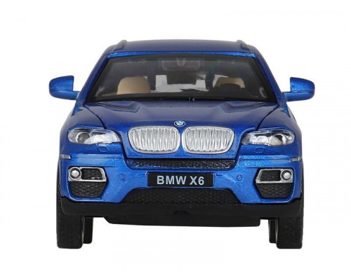 Машина АВТОПАНОРАМА BMW X6, синий, 1/32, свет, звук, инерция, в/к 17,5*13,5*9 см