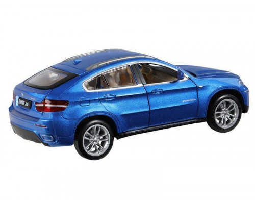 Машина АВТОПАНОРАМА BMW X6, синий, 1/32, свет, звук, инерция, в/к 17,5*13,5*9 см