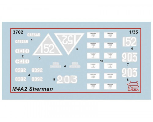 Сборная модель ZVEZDA Американский средний танк М4А2 Шерман, 1/35