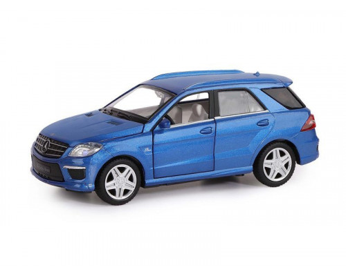 Машина АВТОПАНОРАМА Mercedes-Benz ML63 AMG, синий, 1/32, свет, звук, инерция, в/к 17,5*13,5*9 см