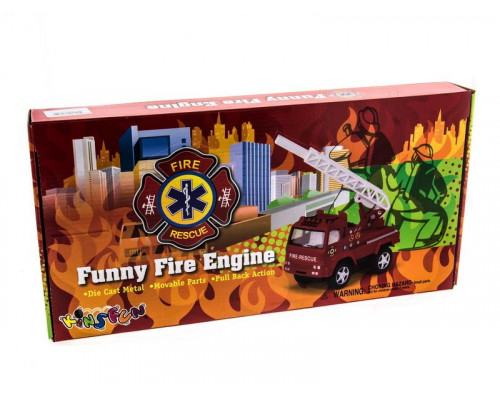 Машина Kinsmart Funny Fire Engine pull back action инерция (1/12шт.) 1:32 б/к