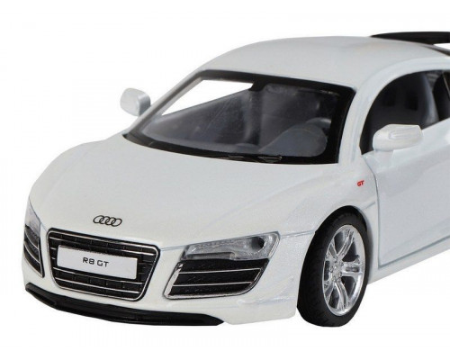 Машина АВТОПАНОРАМА Audi R8 GT, белый, 1/32, свет, звук, инерция, в/к 17,5*13,5*9 см