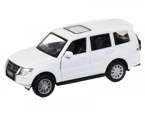 Машина АВТОПАНОРАМА Mitsubishi Pajero 4WD Tubro, белый, 1/43, инерция, в/к 17,5*12,5*6,5 см