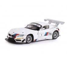 Машина "АВТОПАНОРАМА" BMW Z4 GT3, белый, 1/24, свет, звук, в/к 24,5*12,5*10,5 см