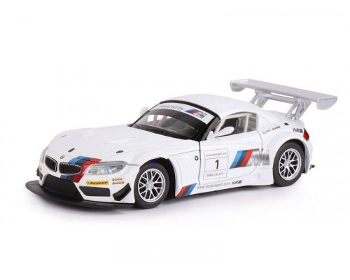 Машина АВТОПАНОРАМА BMW Z4 GT3, белый, 1/24, свет, звук, в/к 24,5*12,5*10,5 см