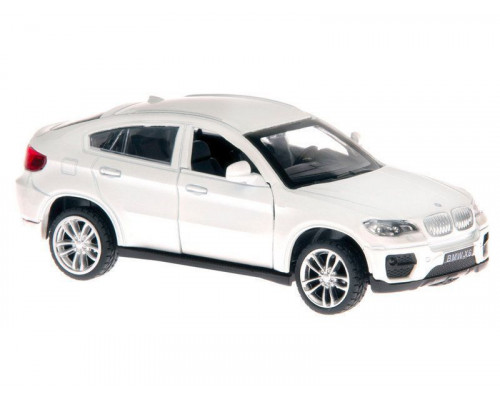 Машина АВТОПАНОРАМА BMW X6, 1/43, белый, инерция, откр. двери, в/к 17,5*12,5*6,5 см