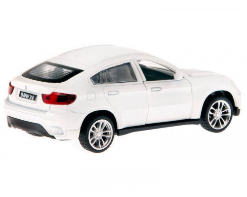 Машина АВТОПАНОРАМА BMW X6, 1/43, белый, инерция, откр. двери, в/к 17,5*12,5*6,5 см