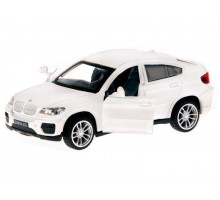 Машина "АВТОПАНОРАМА" BMW X6, 1/43, белый, инерция, откр. двери, в/к 17,5*12,5*6,5 см