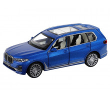 Машина "АВТОПАНОРАМА" BMW X7, синий, 1/32, свет, звук, инерция, в/к 17,5*13,5*9 см