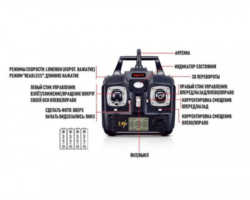 Р/У квадрокоптер Syma X5C 4Gb 2.4G RTF с видеокамерой