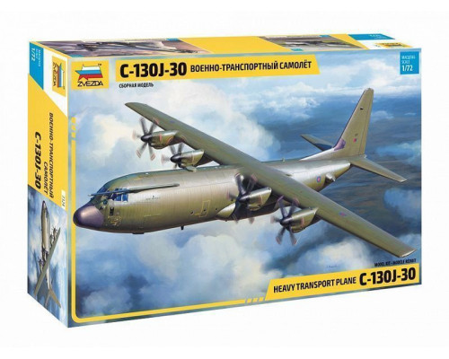 Сборная модель ZVEZDA Военно-транспортный самолет С-130J-30, 1/72