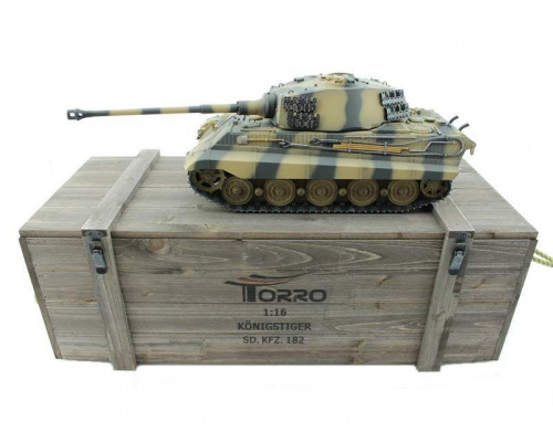 Р/У танк Torro King Tiger (башня Henschel) 1/16 2.4G, ВВ-пушка, деревянная коробка