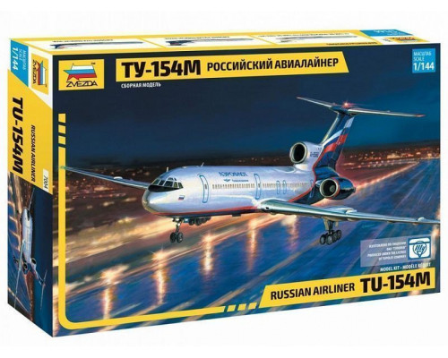 Сборная модель ZVEZDA Российский авиалайнер ТУ-154М, 1/144