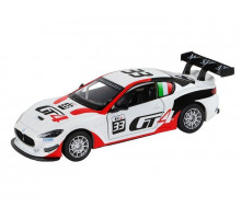 Машина "АВТОПАНОРАМА" Maserati Gran Turismo MC GT4, белый, 1/32, свет, звук, в/к 17,5*13,5*9 см