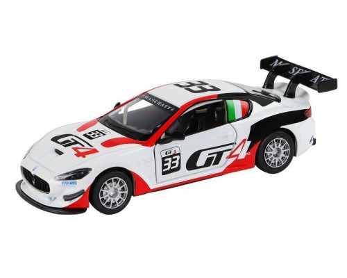 Машина АВТОПАНОРАМА Maserati Gran Turismo MC GT4, белый, 1/32, свет, звук, в/к 17,5*13,5*9 см