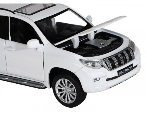 Машина АВТОПАНОРАМА Land Cruiser Prado, белый, 1/32, свет, звук, инерция, в/к 17,5*13,5*9 см