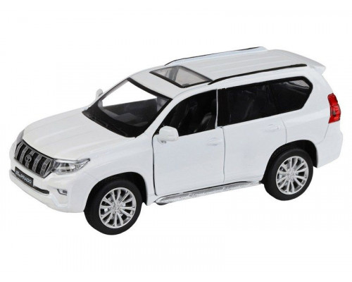 Машина АВТОПАНОРАМА Land Cruiser Prado, белый, 1/32, свет, звук, инерция, в/к 17,5*13,5*9 см