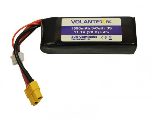 Аккумулятор Li-Po 1500mAh, 11,1V XT60 для самолета Volantex RC Trainstar Epoch