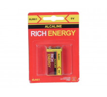 Батарейка Rich Energy 9V, "Крона", 6LR61 Alkaline (1шт)