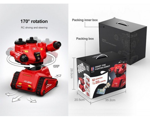 Радиоуправляемый пожарный робот Double Eagle FR-E812, 2.4G, поливает водой, свет RTR
