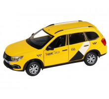 Машина "АВТОПАНОРАМА" Яндекс.Такси LADA GRANTA CROSS, желтый, 1/24, в/к 24,5*12,5*10,5 см