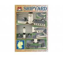 Сборная картонная модель Shipyard маяк Lighthouse Kampen with buildings (№74), 1/87