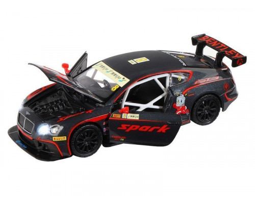 Машина АВТОПАНОРАМА Bentley Continental GT3, черный, 1/32, в/к 17,5*13,5*9 см