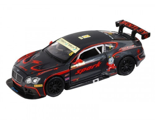 Машина АВТОПАНОРАМА Bentley Continental GT3, черный, 1/32, в/к 17,5*13,5*9 см