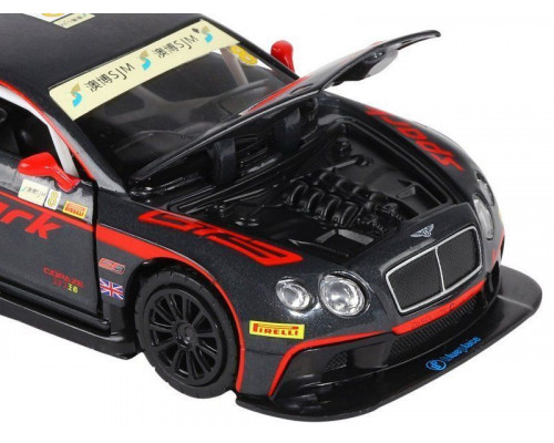 Машина АВТОПАНОРАМА Bentley Continental GT3, черный, 1/32, в/к 17,5*13,5*9 см