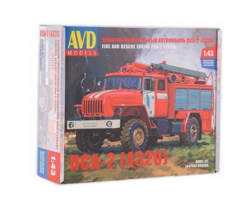 Сборная модель AVD Пожарно-спасательный автомобиль ПСА-2 (4320), 1/43